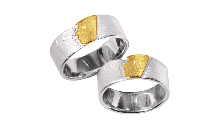45303+45304-wedding rings, gold 750